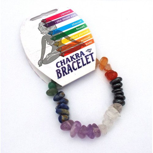 Chakra Gemstone Smooth Pebble Elasticated Bracelet